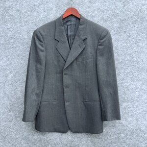 MANI Men's Blazer Sport Coat Suit Jacket 40S, 100% Wool Made In Italy, Gray